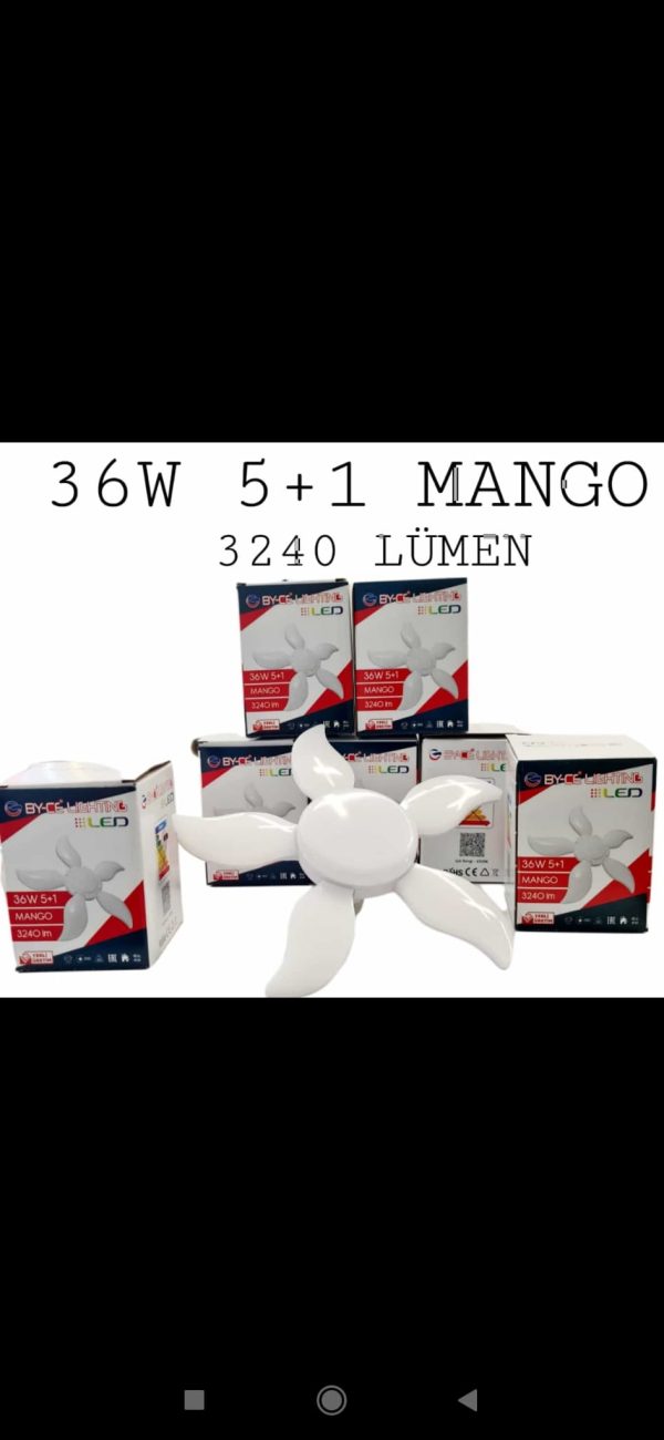 5+1 Kanatlı Mango Led Ampul 36W - Görsel 2